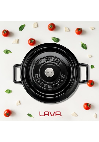 Lava Döküm Çok Amaçli Yayvan Tencere Çap Ø 24 Cm - Trendy Siyah Diğer
