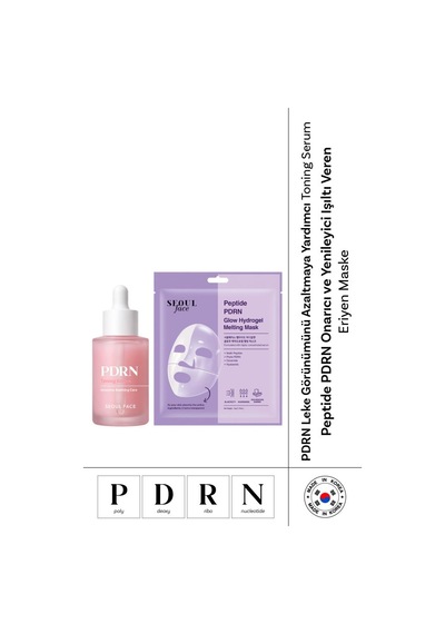 Dermal Yaşlanma Karşıtı Leke Karşıtı Nemlendirici Pdrn Toning Serum 30 Ml Ve Pdrn Peptid Maske 34 Gr
