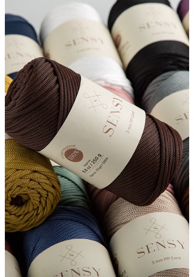 Polyester Makrome İpi 3 Mm 250 Gram Makrome İp Gül Kurusu 120 Metre Supla İp Ve Çanta İpliği