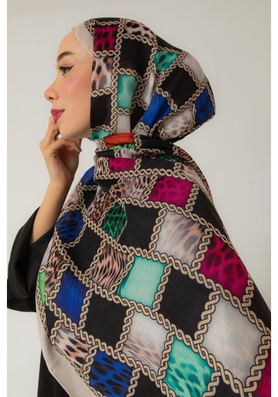 Mimiyum Soft Şal Zincir Leopar Bej