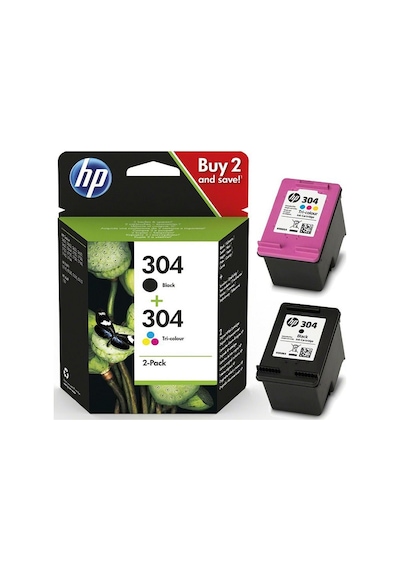 Hp 304 Siyah Ve Renkli 2Li Paket N9K06Ae / N9K05Ae