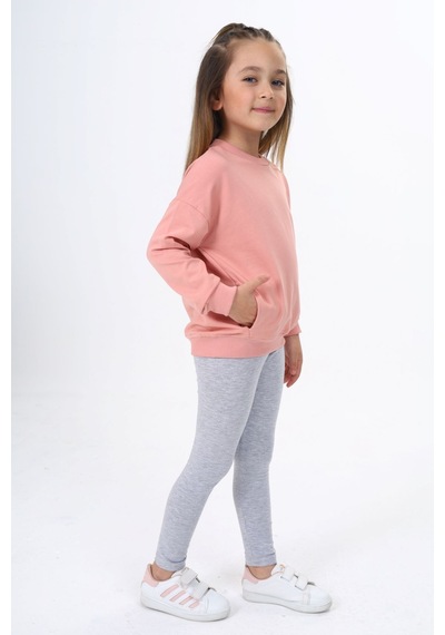 Toontoy Kids Toontoy Kız Çocuk 2'li Takım Baskılı Bisiklet Yaka Düşük Omuz Cepli Sweatshirt & Basic Düz Tayt Mercan Toontoy Kids Toontoy Kız Çocuk 2'li Takım Baskılı Bisiklet Yaka Düşük Omuz Cepli Sweatshirt & Basic Düz Tayt Mercan