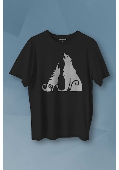 Bear And Wolf God Of War Ragnarök Kısa Kollu Baskılı Erkek T-shirt Unisex Tişört 001