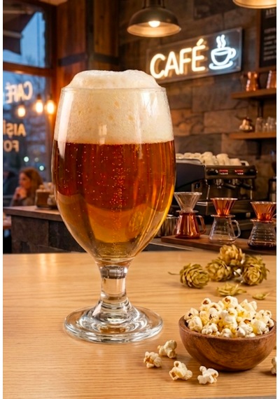 Şeffaf Cam Kadeh Bardak - Ayaklı, Şık Tasarım, Su, Bira, Meşrubat Bardağı 360 Ml 4'lü Set