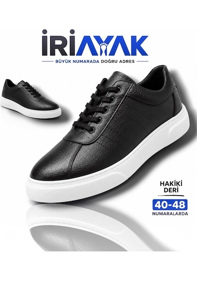 İriayak Büyük Numara Hakiki Deri 45-48 / Rahat Casual Ayakkabı / Erkek - Günlük Kullanıma Uygun Siyah - Beyaz İriayak Büyük Numara Hakiki Deri 45-48 / Rahat Casual Ayakkabı / Erkek - Günlük Kullanıma Uygun Siyah - Beyaz