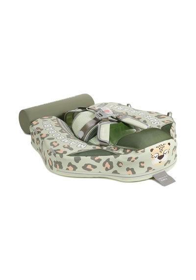 Mambobaby Yüzme Simidi - Green Leopard, Emniyetli, Gölgelikli Ve Ayak Destekli