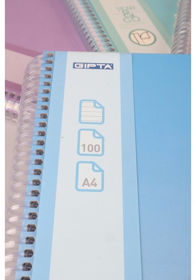 Orjinal Gıpta Spiralli 100 Yaprak Kareli A4 Defter Tek Adet Dekomus Cep Defteri Hediyeli 124-Pembe