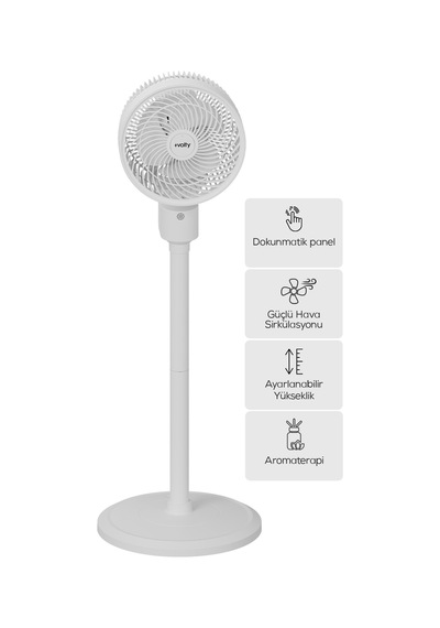Ayaklı Vantilatör 3d Salınımlı, Kumandalı, Aromaterapi, Ultra Sessiz, 7s Zamanlı V0402101