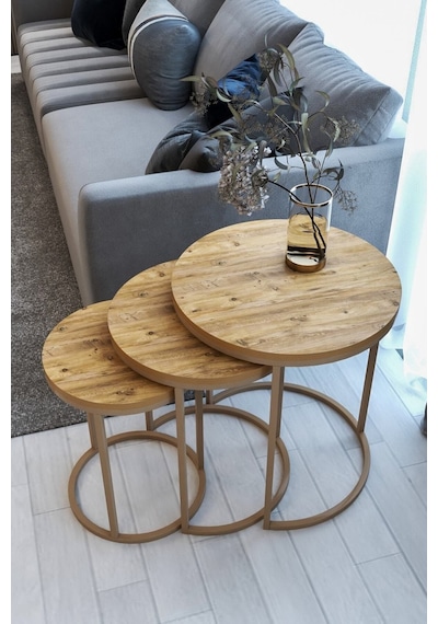 Faymend 3lü Lüx C Zigon Sehpa Capicino Atlantik Çam Capicino