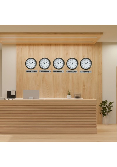 Retro World Time Series 36 Cm Metal Tabelalı Dünya Saati Çok Renkli