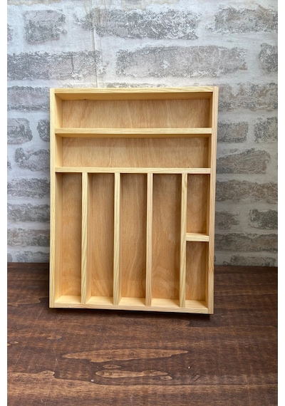 30x40 Cm Ahşap Kaşıklık Çekmece İçi Yemek Takımı Ve Servis Gereçleri Düzenleyici Organizer
