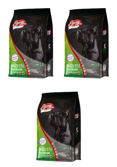 Energy Kuzu Etli Yetişkin Köpek Maması 3 x 1 KG
