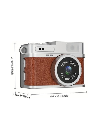 Lumaworld A Brown Mini Retro Kamera 8gb Hafıza Kartlı Taşınabilir Fotoğraf Video Çekim