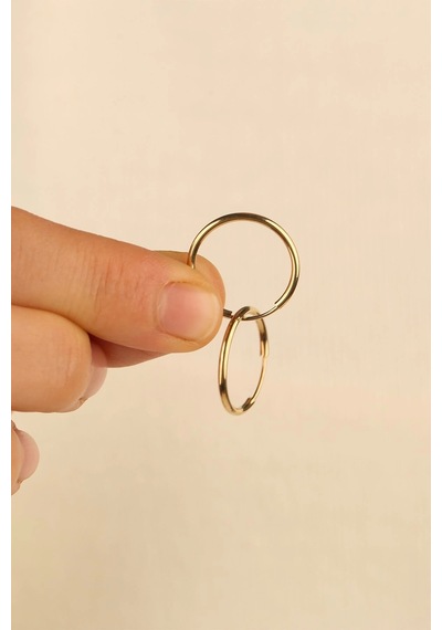 Çgk Çiğdem Gürel Kuyumculuk 14 Ayar 1.6 Cm Halka Altın Küpe Gold