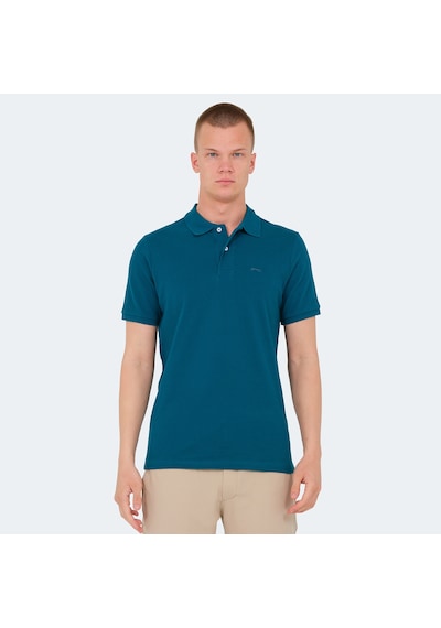 Slazenger VALE KTN Erkek Polo Yaka Petrol Tişört
