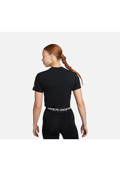 Nike Pro Dri-fit Cropped Graphic Training Short-sleeve Kadın Tişört-dx0078-010 Siyah