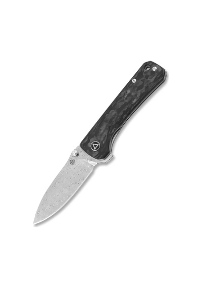 Qsp Kamp Hawk Parçalanmış Karbon Fiber Sap Liner Lock Lamine Damascus Çelik Qs131-e Kum