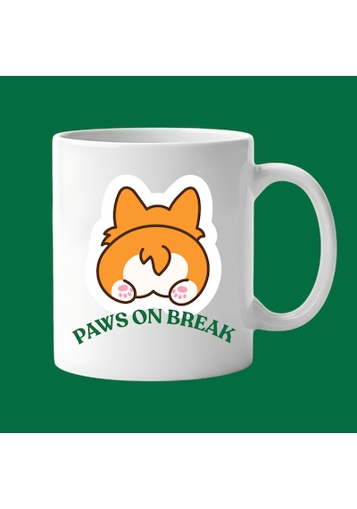 Paws On Break Tasarımlı Kupa Bardak Model 201 Seramik Baskılı Kahve Kupası Dayanıklı Ve Şık Tasarım