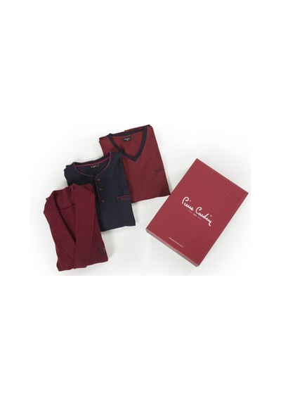 Pierre Cardin 5595 5'li Triko Röpteşambır Pijama Seti Bordo