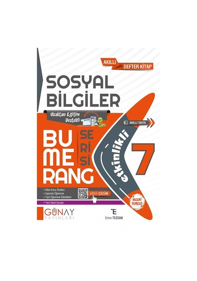 7.Sınıf Bumerang Etkinlikli Sosyal Bilgiler Günay Yayınları
