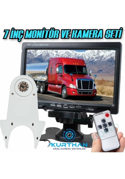 7 İnç Monitör Ve Tepe Kamera Seti Kayıt Yapmaz 12 Volt