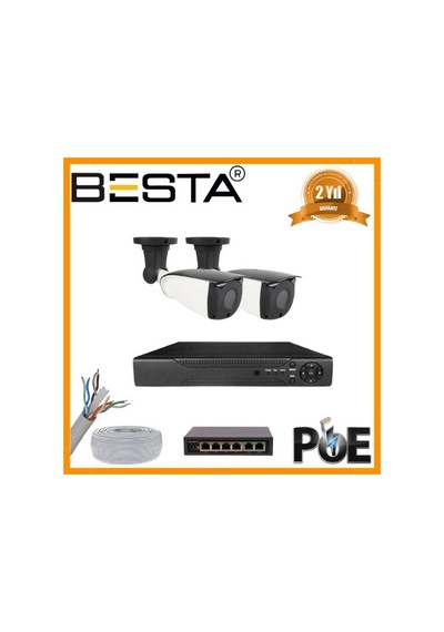 5 Mp 1440p 2 Dış Mekan Kameralı Ip Poe Güvenlik Seti