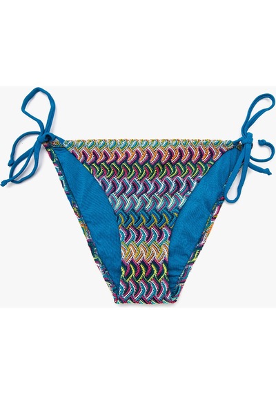 Koton Düşük Bel Dantelli Bikini Altı Mavi Desenli 0yak88937bm Mavi