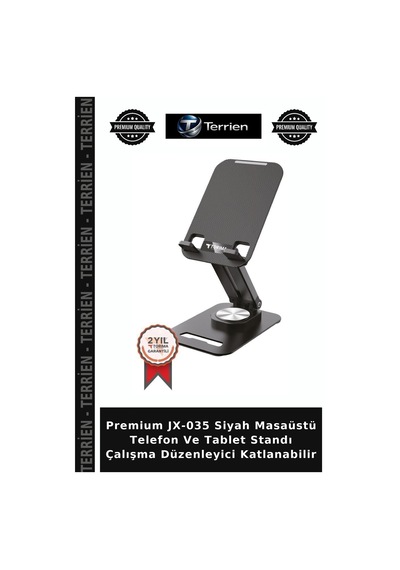 Premium Jx-035 Siyah Masaüstü Telefon Ve Tablet Standı Çalışma Düzenleyici Katlanabilir