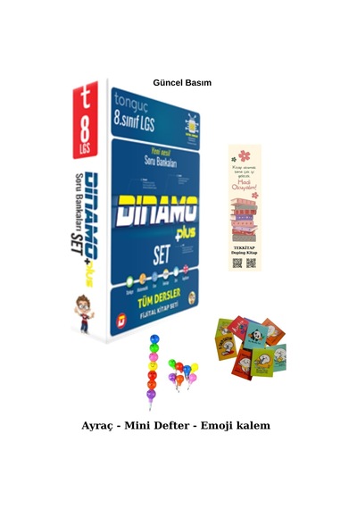 Tonguç 8. Sınıf Dinamo Tüm Dersler Soru Bankası Set Emoji Kalem+mini Defter+ayraç
