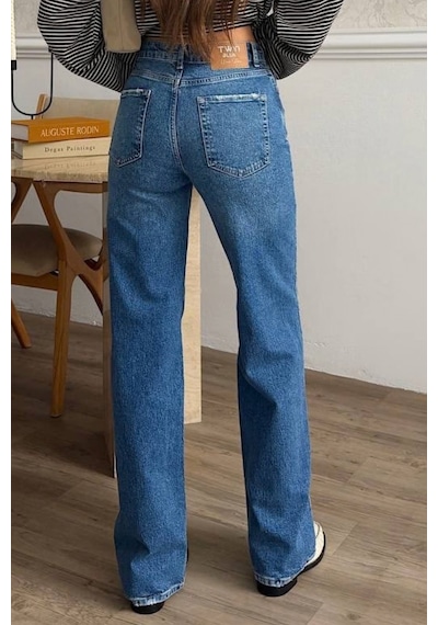 Balenbi Kadın Yüksek Bel Jean Yıkamalı Geniş Paça Palazzo Kot Pantolon 1239 - Premium Seri Orta Açık Mavi 2402 Balenbi Kadın Yüksek Bel Jean Yıkamalı Geniş Paça Palazzo Kot Pantolon 1239 - Premium Seri Orta Açık Mavi 2402