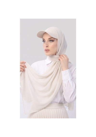 ALDAIYR Şapkalı Boneli Hazır Şal Hijab Sandy Ekru