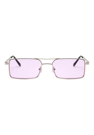 Drizmo Dörtgen Unisex Retro Güneş Gözlüğü Mor