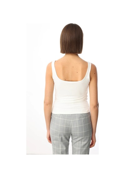 On Fashion Kare Yaka Kadın Kalın Askılı Bluz 25y.on.blz.51508.01 Ekru