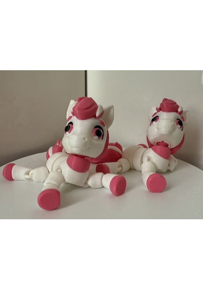 Haraketli 3d Baskı Pembe Beyaz At