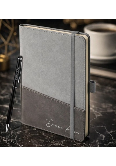 Bk Gift Kişiye Özel Gri Termo Deri Defter Ve Touchpen Kalem Seti -17, Kurumsal Ve Özel Hediye, Yeni İş Hediyesi Kobitmeyencom36052 Bk Gift