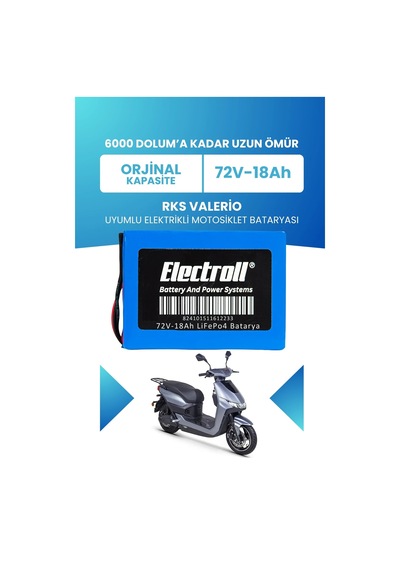 Rks Valerio Batarya Standart Kapasite Lifepo4 72v 18ah Elektrikli Motosiklet Bataryası