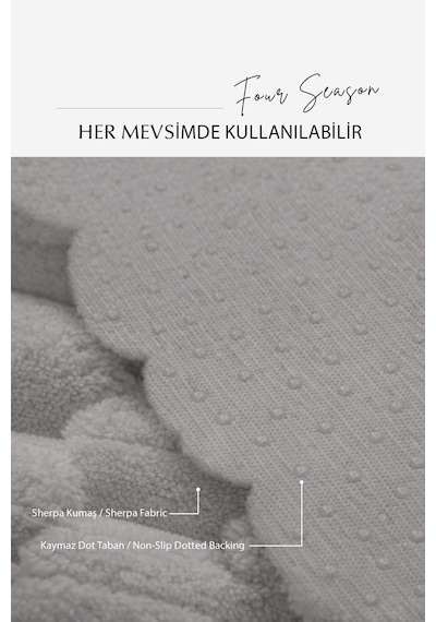Soft Kürklü Koltuk Örtüsü 170x215 Cm Yumuşak Peluş Kaymaz Taban Kanepe Örtüsü Gri