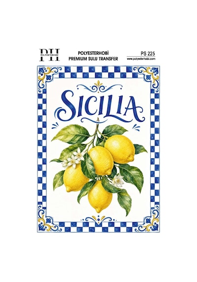 Polyesterhobi Premium Sulu Transfer 25x35 Cm Limon Desenli Ps 225