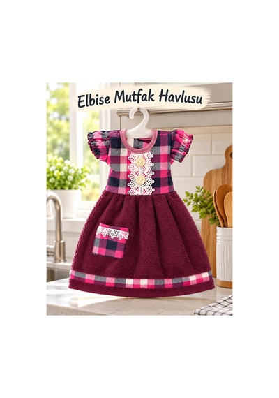 Elbise Mutfak Havlusu 20x30cm Pembe Çok Renkli