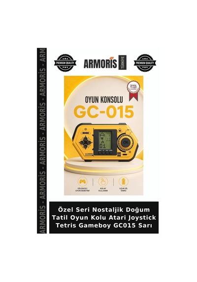 Özel Seri Nostaljik Doğum Tatil Oyun Kolu Atari Joystick Tetris Gameboy Gc015 Sarı