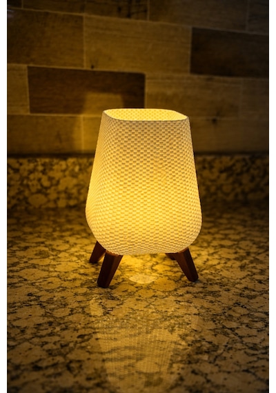 Pilli Led Mumlu Mini Masaüstü Lambası Dekoratif Sunumluk Beyaz