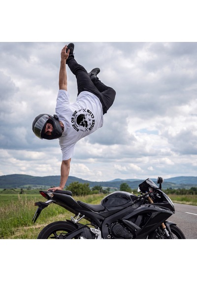 Black Nova Oversize Baskılı Unisex %100 Pamuk T-shirt Ride Or Die Beyaz