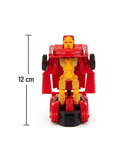TıfılToys Eğitici Ve Eğlenceli Işıklı Kendinden Robota Dönüşen 15 Cm 2'si 1 Arada Araba Kırmızı Oyuncak Araba Çok Renkli