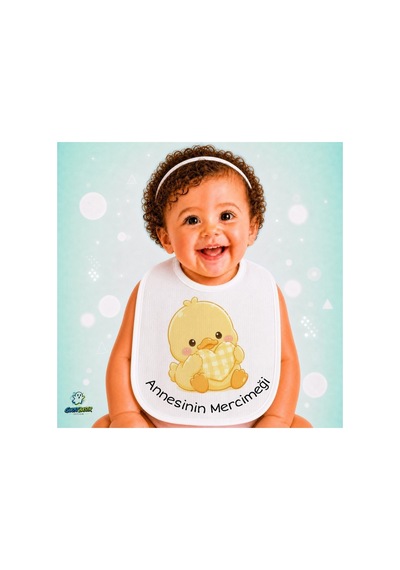 Annesinin Mercimeği Keten Bebek Mama Önlüğü Yumuşak - Emici - Yıkanabilir - Özel Tasarım P003 Çok Renkli