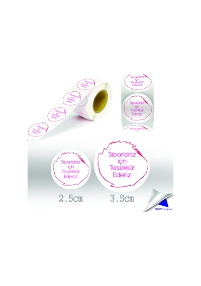 Sipariş Paketi Etiketi Sticker 2,5cm 40 Adet Baskes Model 10