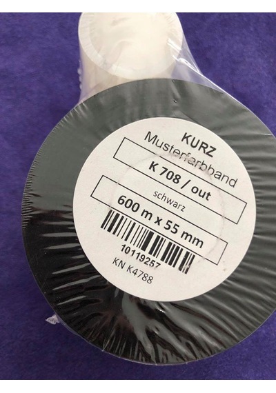 Kurz K 708 / Out Siyah Wax Ribon 600m x 55mm - Termal Baskı Kağıd