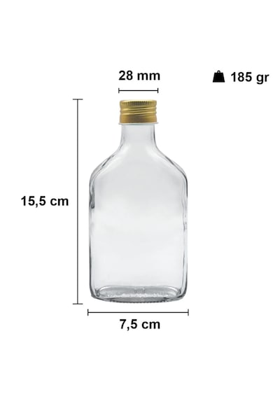 Rotanev 2 Adet Şeffaf Cold Brew Metal Gold Kapaklı Soğuk Kahve Yassı Cam Şişe 200 ml ve Çubuk Buz Kalıbı