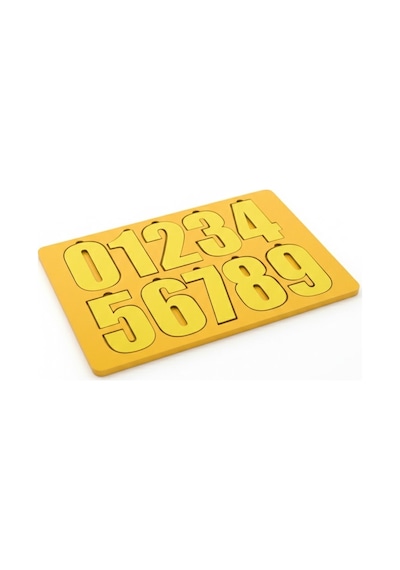 Ahşap Sayılar Puzzle - Eğitici Oyuncak - Montessori Temelli Rakam Öğretici - 30x20 Cm