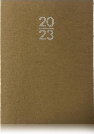 2023 Gizli Spiralli Günlük Ajanda 17x24 Altın-bej