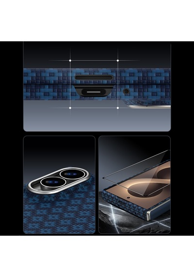 Galaxy Z Fold 8 Benks Armorair Armorgrid Grand Combo Üçlü Aksesuar Seti Karbon Kapak + Film Mavi